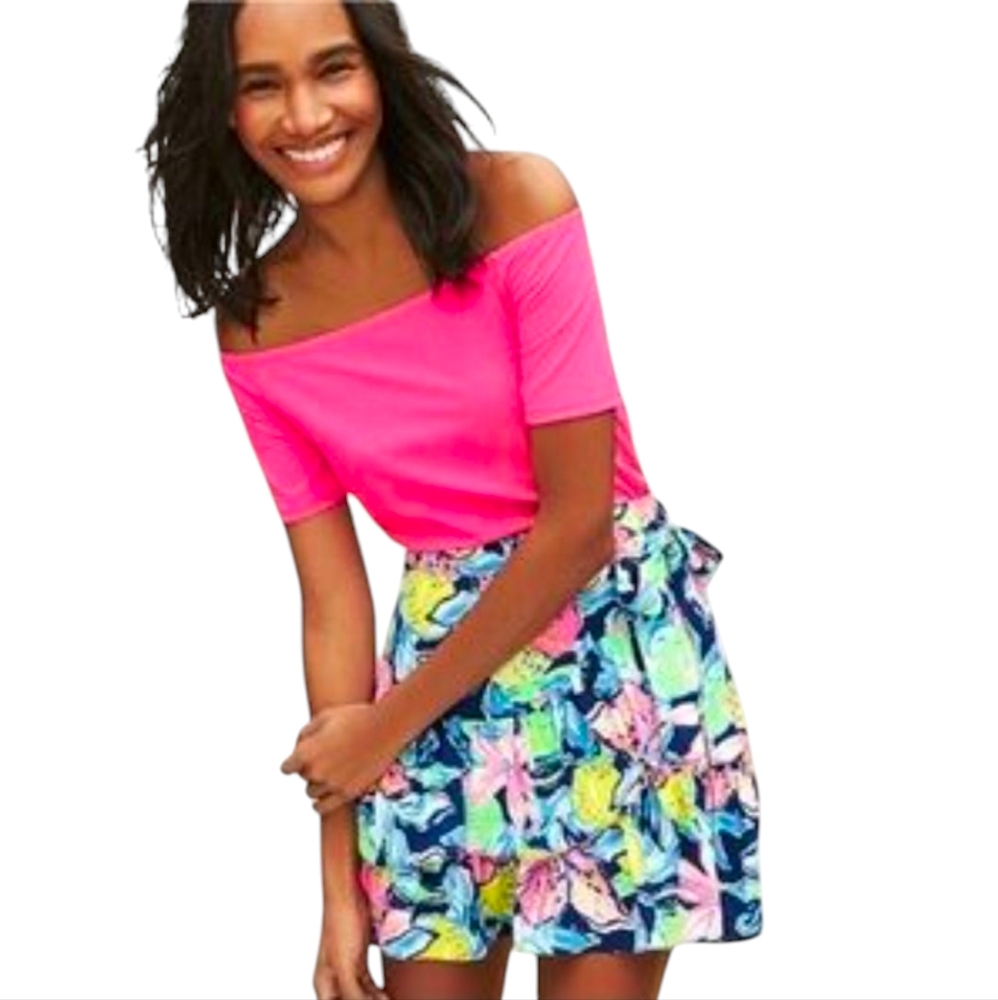 NWT Lilly Pulitzer Nessa Mini Skirt | Sz 8 | Waist 28-31" | Soleil Ruffle Floral